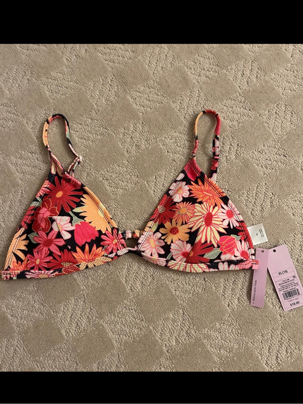 Wild Fable Ribbed Triangle Bikini Top - Picture 6 of 7